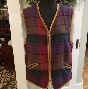 Vintage Liz wear wool blend plaid vest